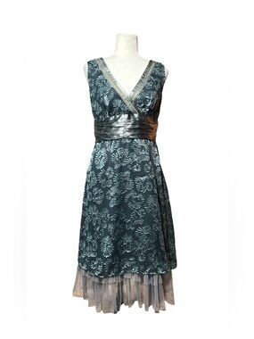 AFTERSHOCK Y2K Silk/Rayon Floral Devore Dress